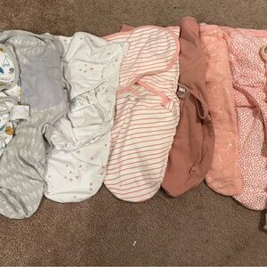 Assorted Baby Swaddle Set - Pink, White, Gray